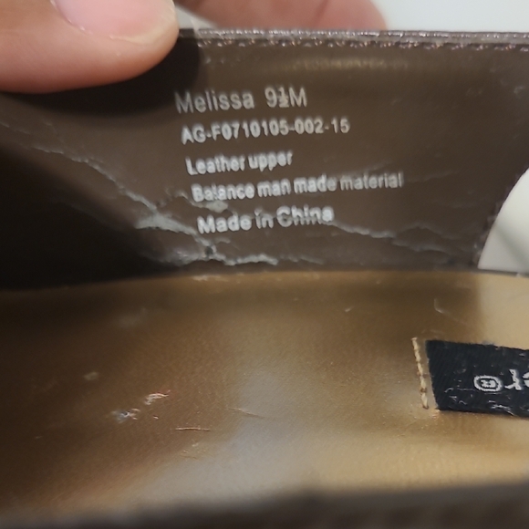 Andrew Geller Brown Slingback Flats with Gold Accents - Picture 6 of 6